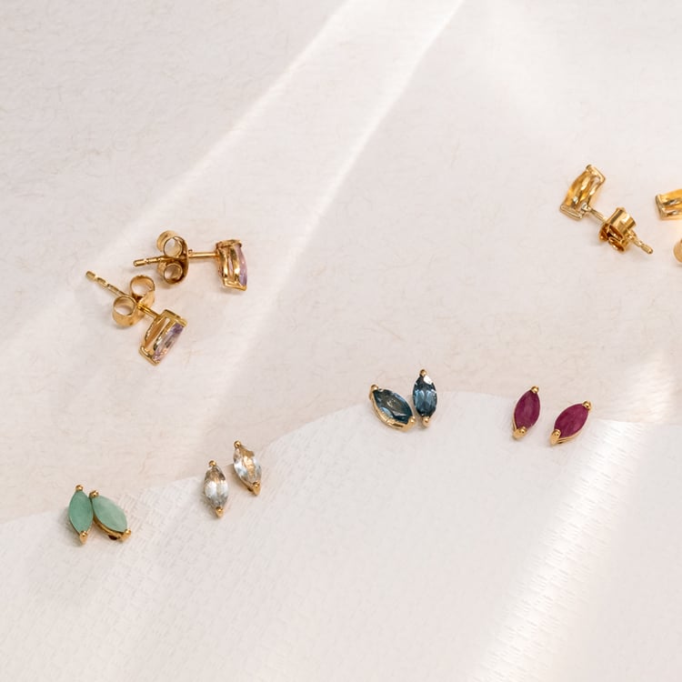 Minimalistische Silberohrringe mit Rubinen Andine 118830