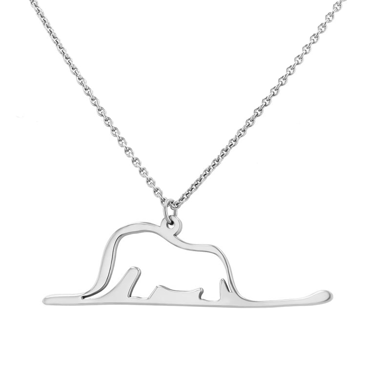 Silberner Anhänger mit einem ausgeschnittenen Elefanten Der kleine Prinz 120440