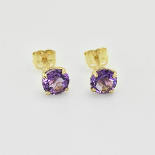 Goldene Ohrstecker mit Amethysten Abira
