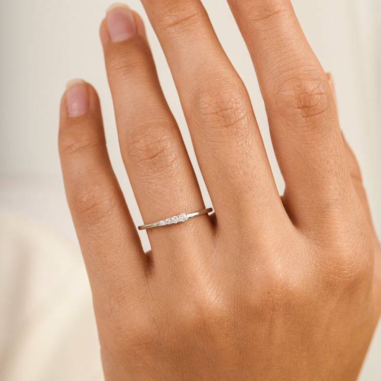 Minimalistischer Silberring mit Diamanten Arne 162760