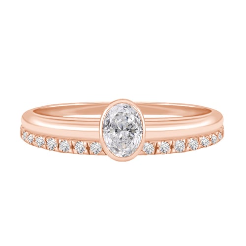 Goldenes Verlobungsset mit Diamant Iline