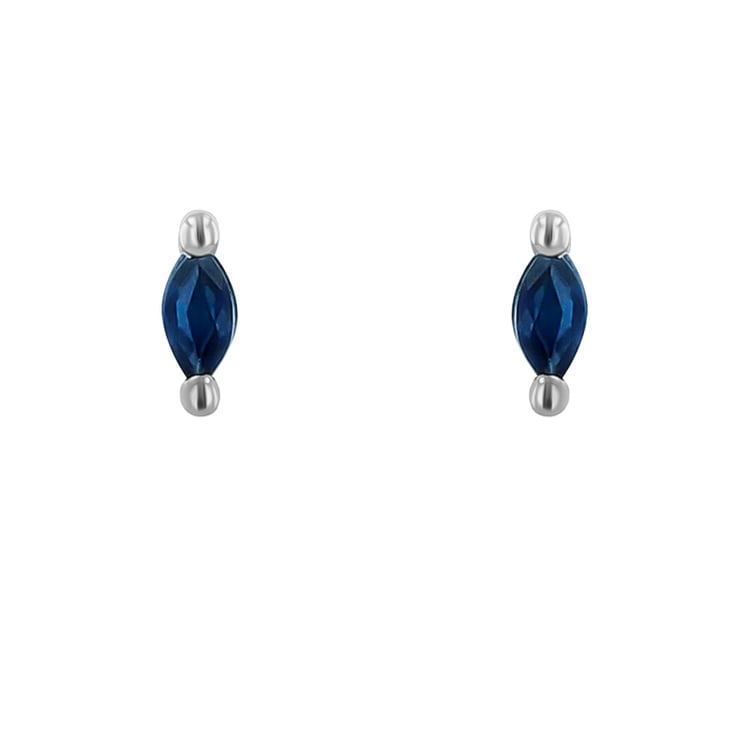 Minimalistische Ohrstecker mit blauen Saphiren Daina