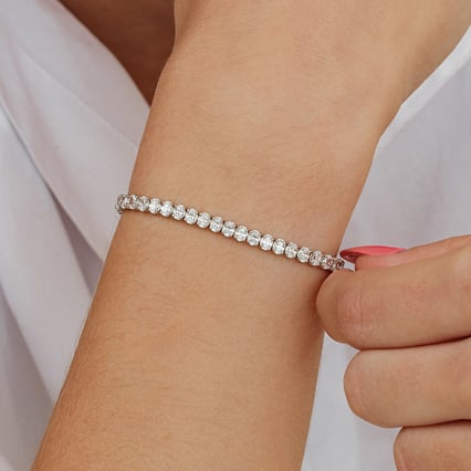 Goldenes Tennisarmband mit Lab Grown Diamanten Bea