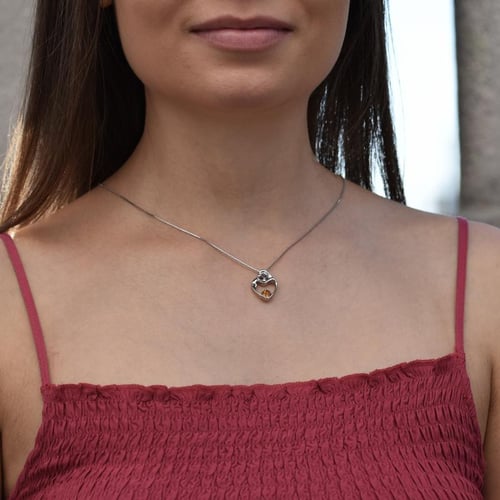 Silberner Anhänger Mutter und Kind mit Citrin und Diamant Ella