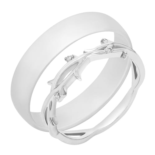 Eheringe aus einem Ring mit Lab Grown Diamanten und einem Komfort-Ring Hamana