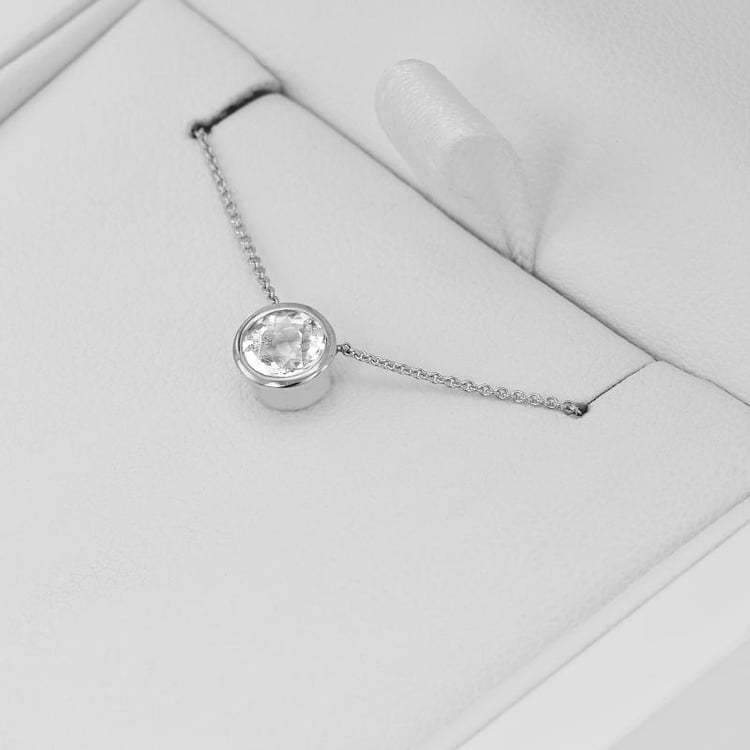 Halskette aus Platin mit glänzendem Moissanit Jonie 71697