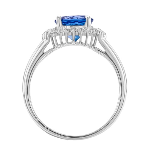 Goldring mit Tansanit und Diamanten Evly