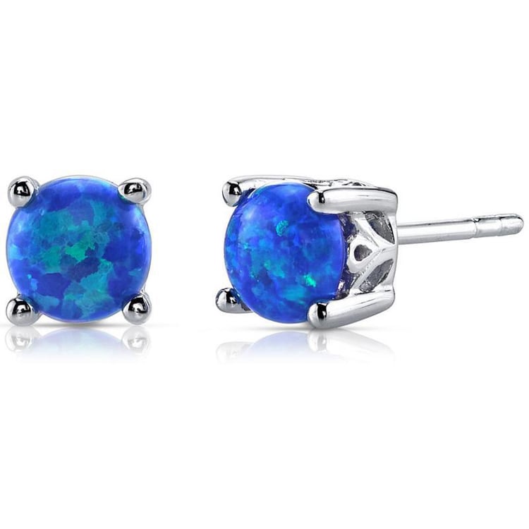 Silbernes Schmuckset mit blauen Opalen Bel 7136