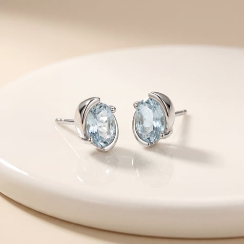 Ohrringe in Silber mit Aquamarin Vedast