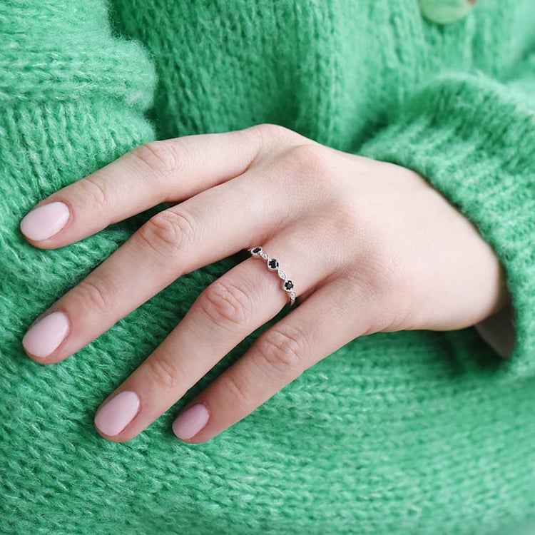 Memoire Ring mit Zirkonia und Saphiren Anise 91894