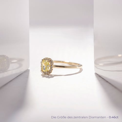 Verlobungsring mit einem zertifizierten fancy yellow Lab Grown Diamanten Eduta