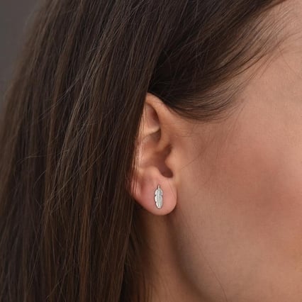 Silberne Ohrringe Feather