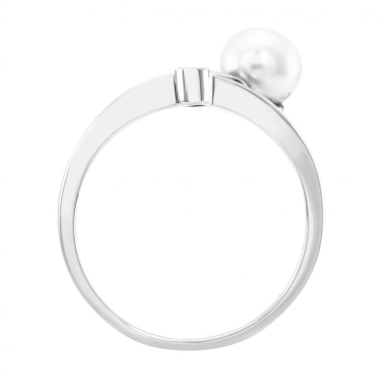 Pelre und Diamant Verlobungsring 2883