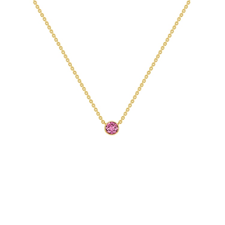 Minimalistische Kette mit einem rosa Saphir Glosie 122196