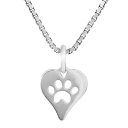 Silberne Anhänger mit Hundepfote und Herz Jeana