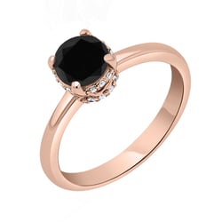 Verlobungsring mit schwarzem und weißen Diamanten Xela