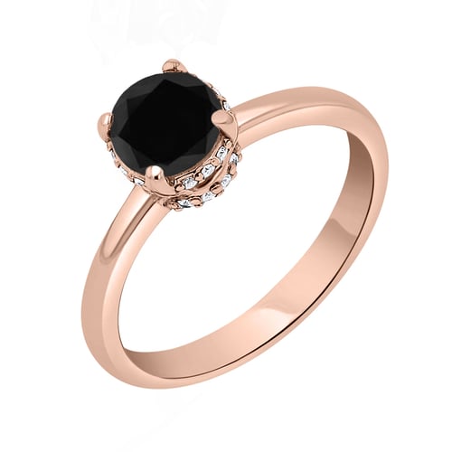 Verlobungsring mit schwarzem und weißen Diamanten Xela