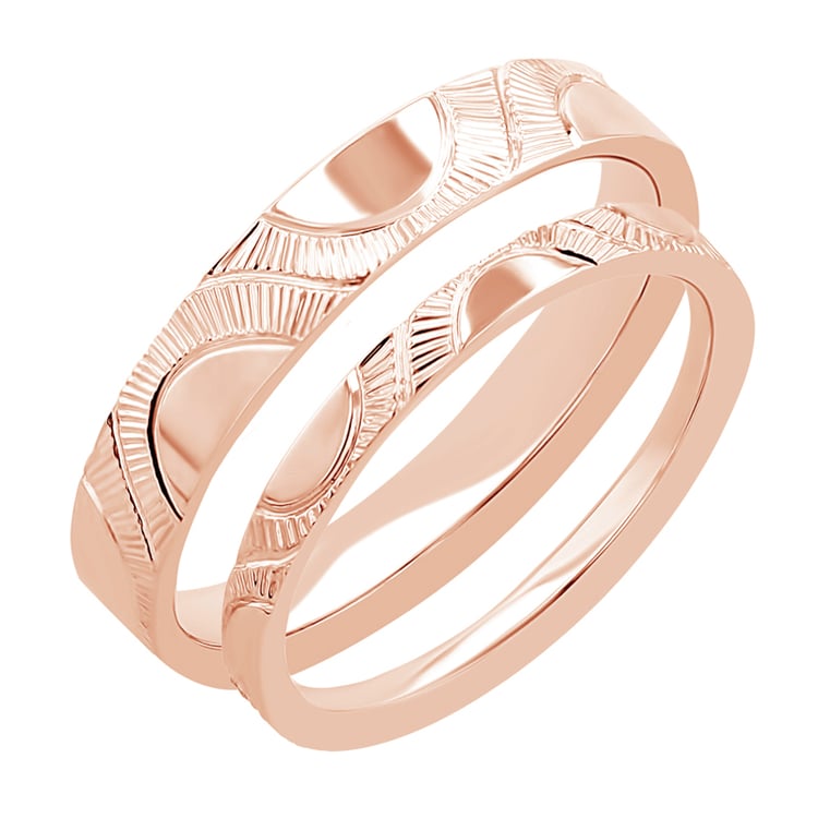 Eheringe mit der Gravur von Sonnenmotiven Villa 116426