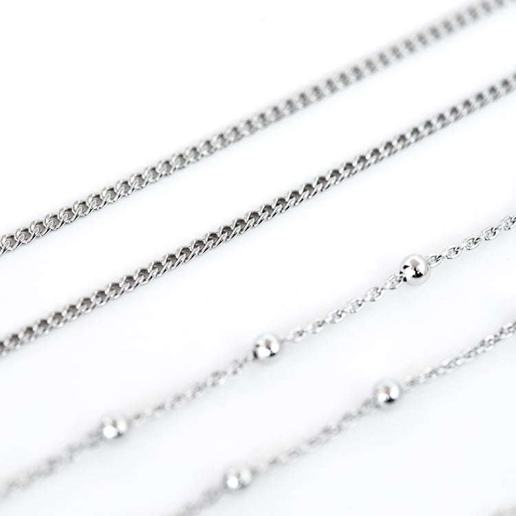 Zarte silberne Panzerkette 55 cm 129823