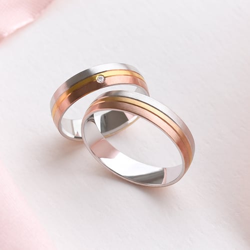 Minimalistische Eheringe mit Diamanten Mesud