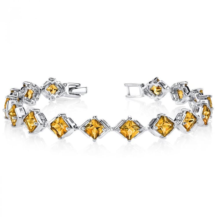 Prinzess Zitrine im eleganten Armband aus Silber Lace