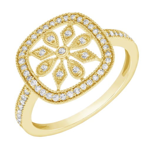 Goldenes Schmuckset mit Diamantenblüten Verity