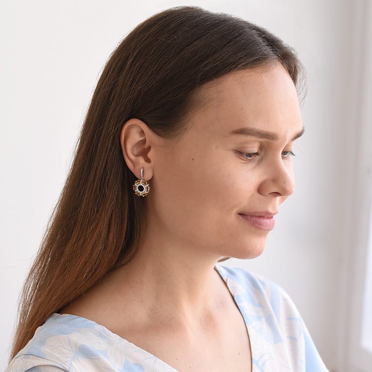 Dame mit Citrin Ohrringe 69132