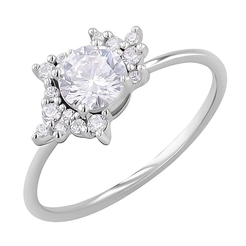 Cluster Verlobungsring mit Moissanit und Lab Grown Diamanten Talisha