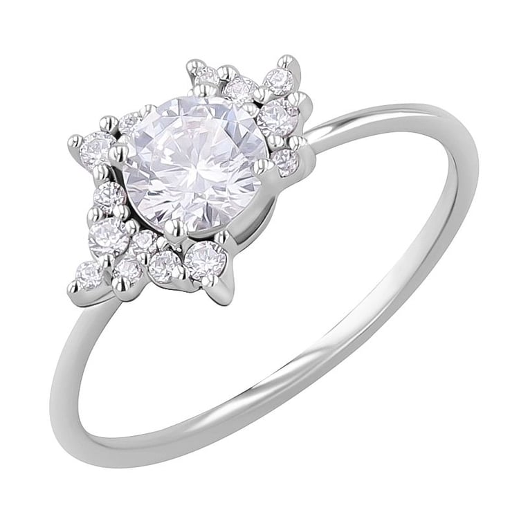 Cluster Verlobungsring mit Moissanit und Lab Grown Diamanten Talisha