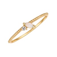 Goldener Ring mit Opal und Saphir Mariana