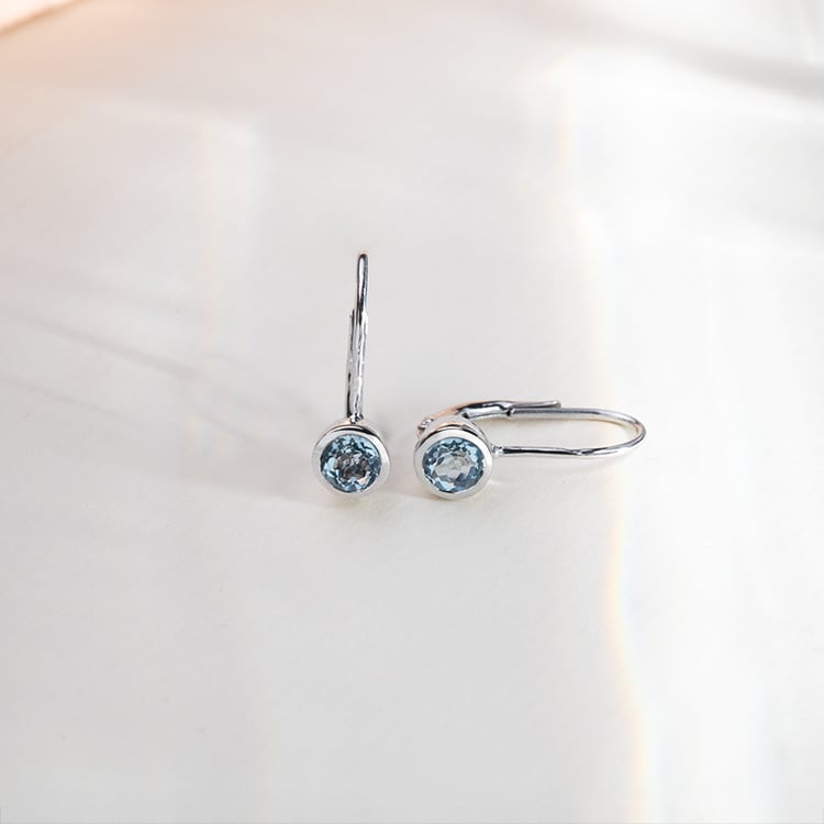 Goldene Hängeohrringe mit Aquamarinen Vega 152003