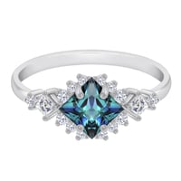 Verlobungsring mit Alexandrit und Moissaniten Medrie