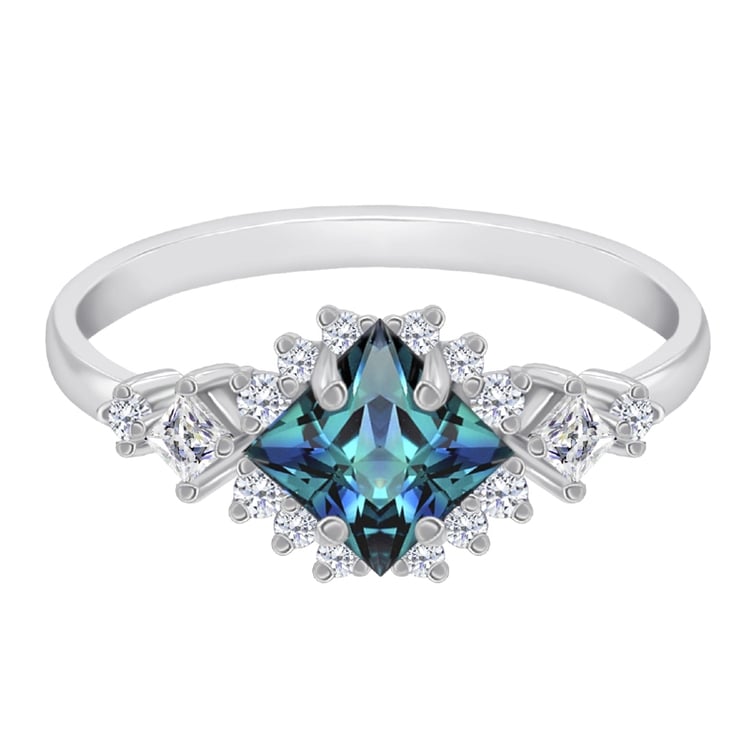Verlobungsring mit Alexandrit und Moissaniten Medrie