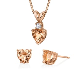 Goldenes Schmuckset mit Morganiten und Diamanten Sargas