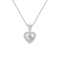 Elegante Anhänger mit Diamanten-Herz im Halo-Stil Delma