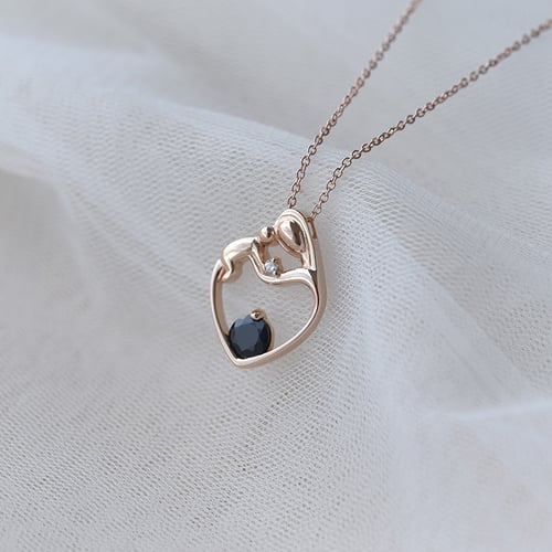 Anhänger Mutter und Kind mit Saphir und Diamanten Ella