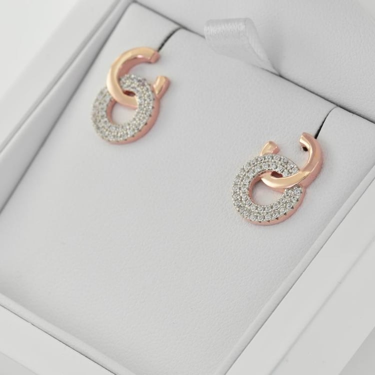 Silberne Ohrstecker mit Zirkonia besetzt Natami 35361