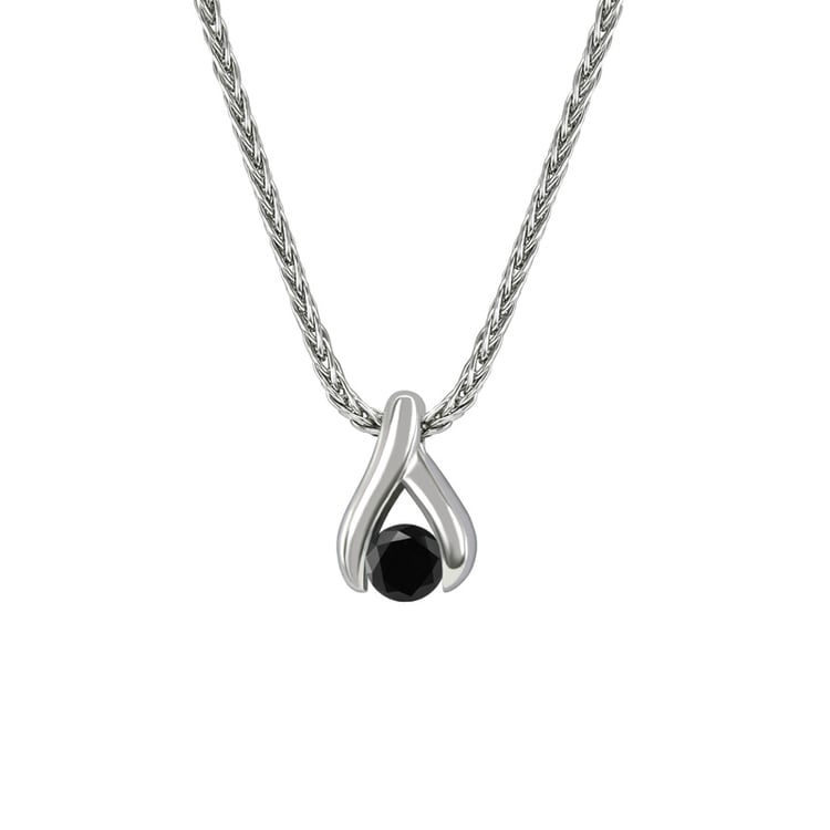 Originelle Anhänger aus Platin mit schwarzem Diamant Tilda