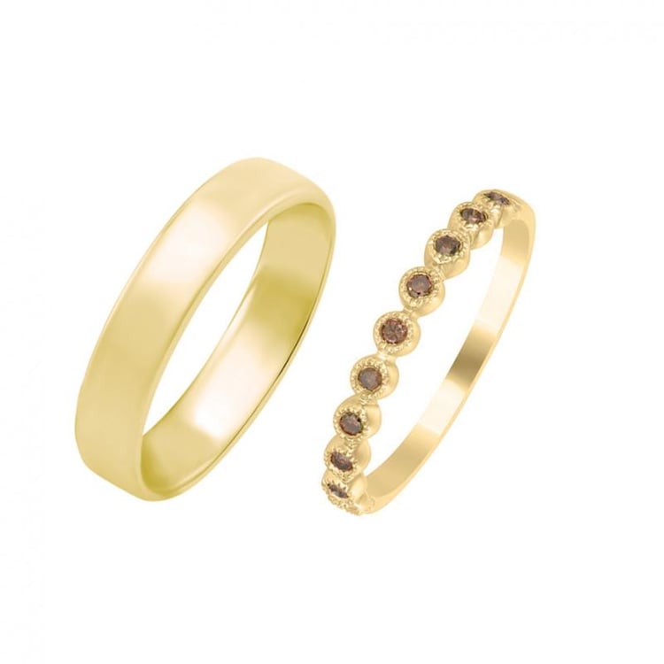 Hochzeit Gelbgold Ring mit Diamanten Eternity Ring 36523