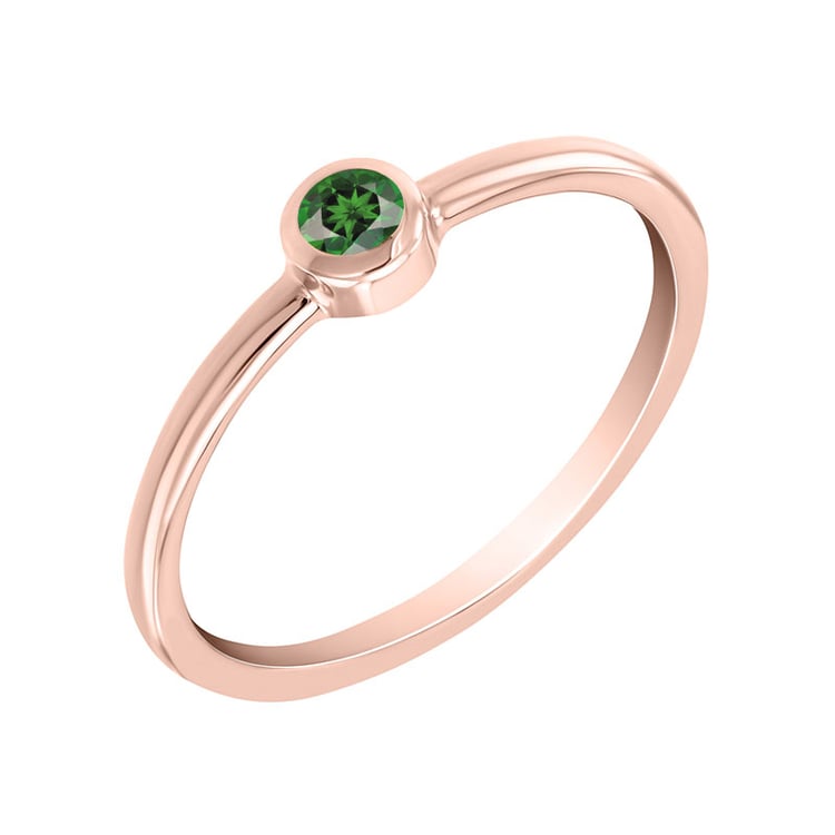 Goldener minimalistischer Ring mit Tsavorit Granat Emilien 41356