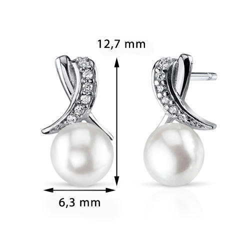 Silberne Ohrringe mit Perlen Kelyn 3759