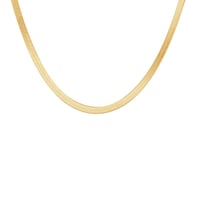 Flache silberne Kette im Fischgrätenmuster 45 cm