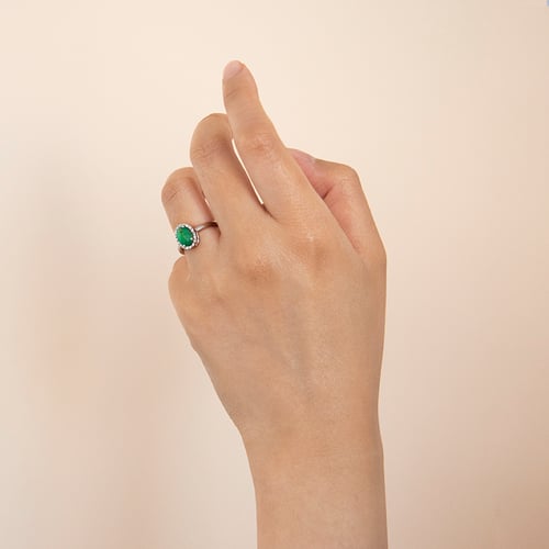Smaragdring mit Diamanten Arya