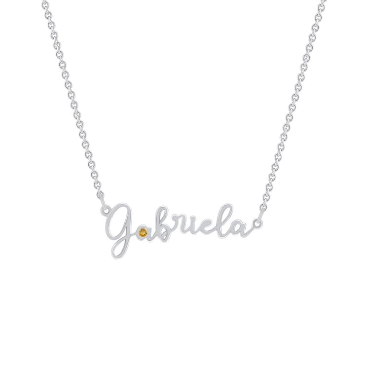 Goldene Kette mit Namen und Edelstein Harlow 72641