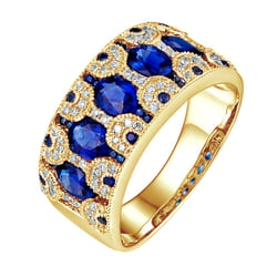 Ring mit ovalen Saphiren und Diamanten Soul