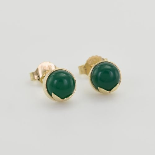 Schmuckset aus Gold mit grünen Onyxen Letizia