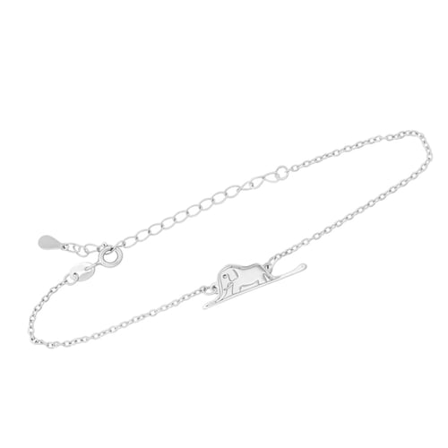 Silbernes Armband Der Kleine Prinz mit einem Elefanten und einer Gravur