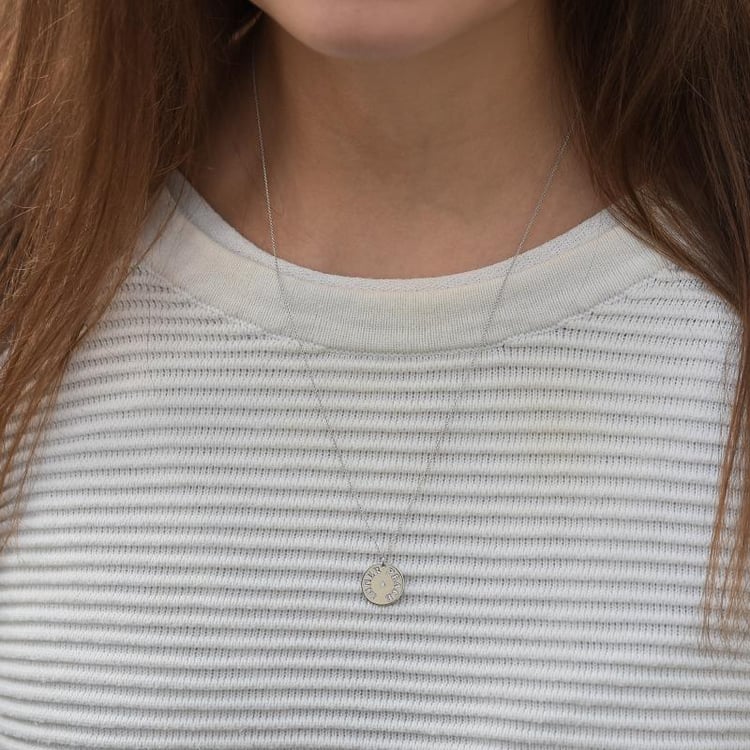 Platinanhänger mit Diamant und Gravur nach Wahl Cassius 70448