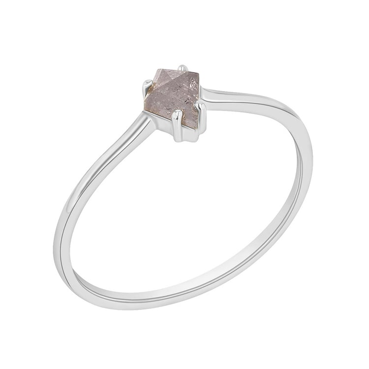 Minimalistischer Ring mit einem Salt and Pepper Diamanten Erebos