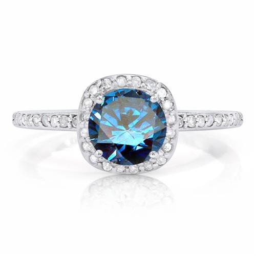 Verlobungsring mit blauen Diamantem Eshana